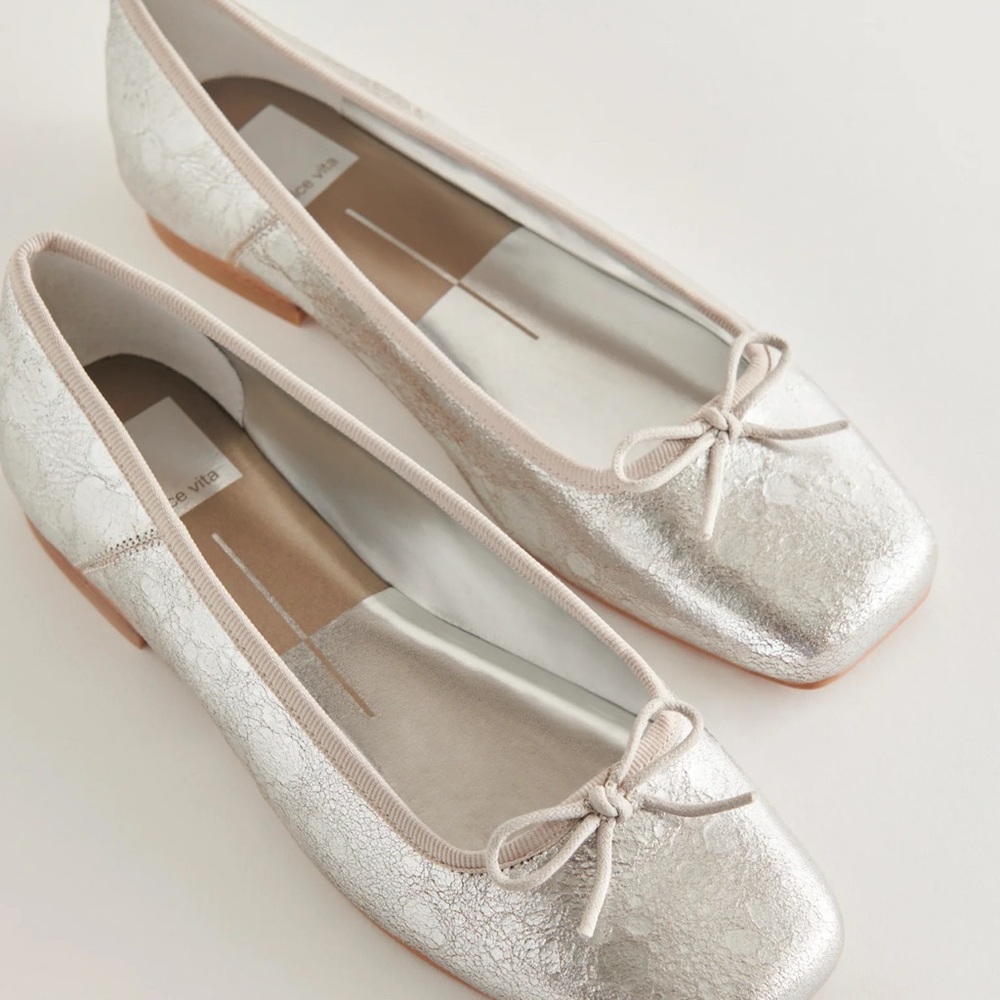 Brand NEW Elegant Silver Ballet Flats